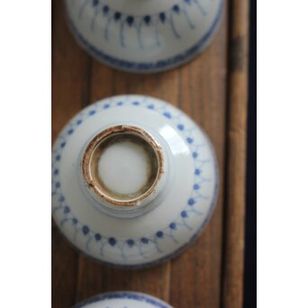 倣古染付 卍染付煎茶碗5客　P521 