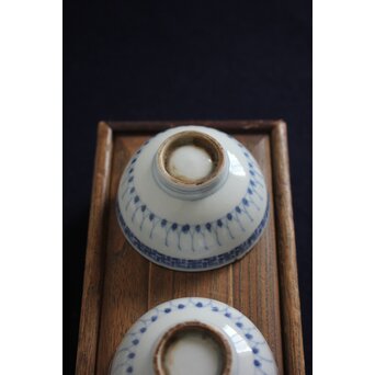 倣古染付 卍染付煎茶碗5客　P521 