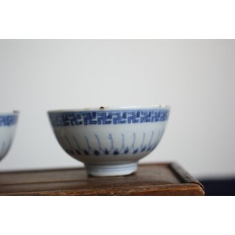 倣古染付 卍染付煎茶碗5客　P521 