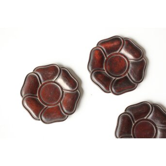 捻文唐木煎茶茶托 五客　X579 