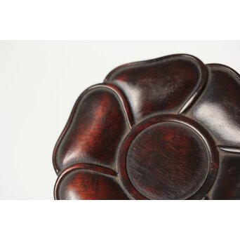 捻文唐木煎茶茶托 五客　X579 