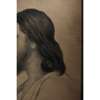 キリスト教徒 定方塊石【御聖像】共箱 紙本掛軸　Z580 