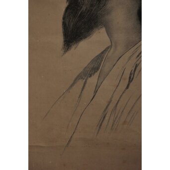 キリスト教徒 定方塊石【御聖像】共箱 紙本掛軸　Z580 