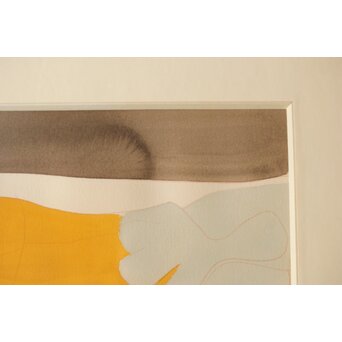 大沢昌助【寝る女】水彩額装　Z582 