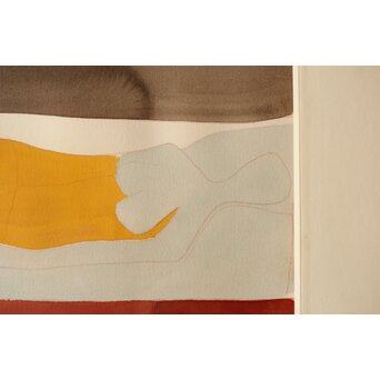 大沢昌助【寝る女】水彩額装　Z582 