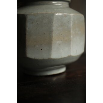 朝鮮李朝 白磁面取壺　P522 