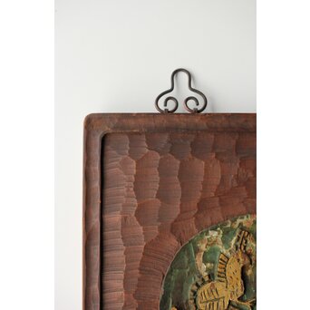 篆刻家 二代 中村蘭台「大吉羊」篆刻横額　X582 