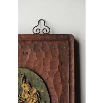 篆刻家 二代 中村蘭台「大吉羊」篆刻横額　X582 