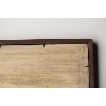 北海道画家 平子聖龍『イオマンテ アイヌ風俗と熊祭』 板絵扁額 アイウシ模様額 自彫か　Z586 