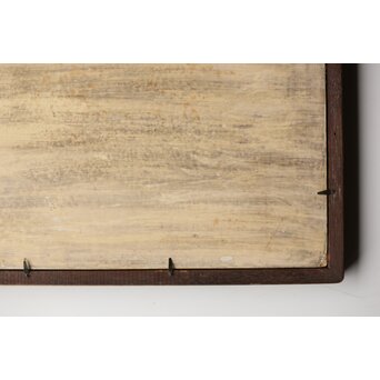 北海道画家 平子聖龍『イオマンテ アイヌ風俗と熊祭』 板絵扁額 アイウシ模様額 自彫か　Z586 