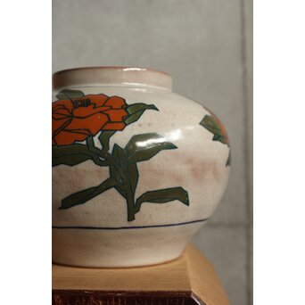 徳力孫三郎 花図 壺　P525 