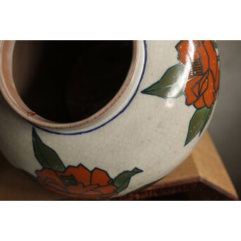 徳力孫三郎 花図 壺　P525 