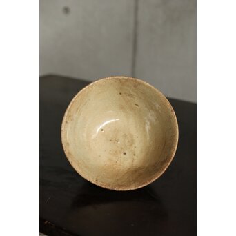 朝鮮李朝 笹葉火間 堅手茶碗　P527 