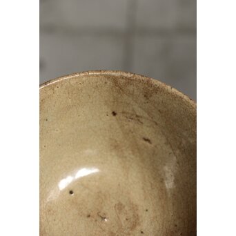 朝鮮李朝 笹葉火間 堅手茶碗　P527 