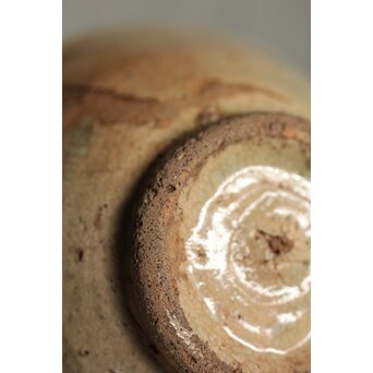 朝鮮李朝 笹葉火間 堅手茶碗　P527 