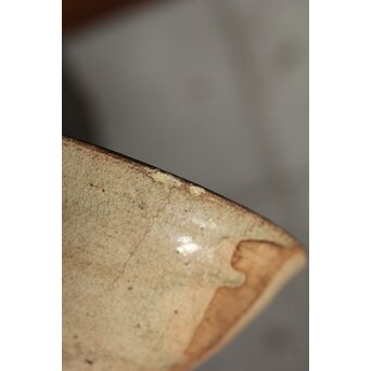 朝鮮李朝 笹葉火間 堅手茶碗　P527 