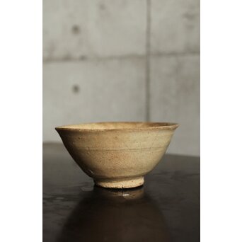 朝鮮李朝 笹葉火間 堅手茶碗　P527 