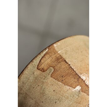 朝鮮李朝 笹葉火間 堅手茶碗　P527 