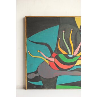 立山崇「触手」油彩　Z593 