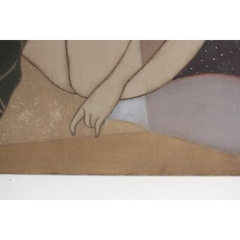 立山崇「すべりこむ天使」油彩　Z598 