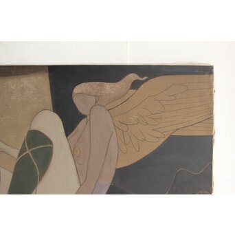 立山崇「すべりこむ天使」油彩　Z598 