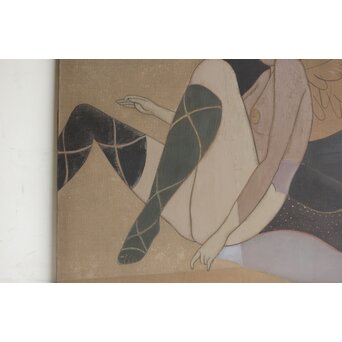 立山崇「すべりこむ天使」油彩　Z598 