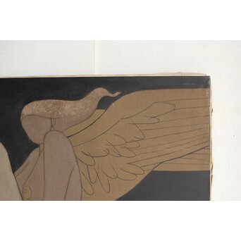 立山崇「すべりこむ天使」油彩　Z598 