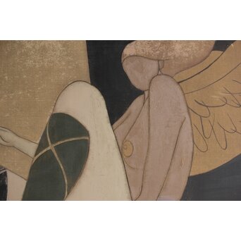 立山崇「すべりこむ天使」油彩　Z598 