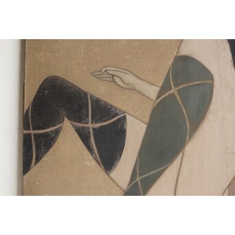 立山崇「すべりこむ天使」油彩　Z598 