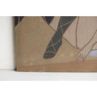 立山崇「すべりこむ天使」油彩　Z598 