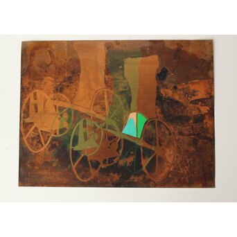 立山崇「轟き」銅板油彩　Z603