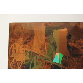 立山崇「轟き」銅板油彩　Z603 