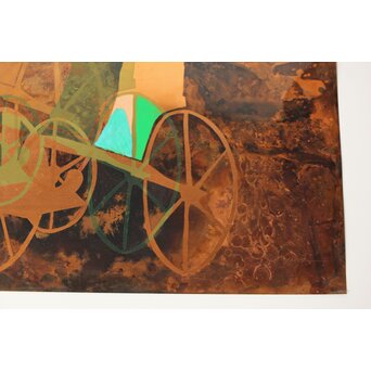 立山崇「轟き」銅板油彩　Z603 