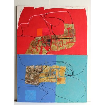 立山崇 作品 ミクストメディア 2枚1組　Z607 