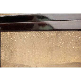 倣 松村景文 黒枠日本画欄間 鹿松 2枚1組　R0464 