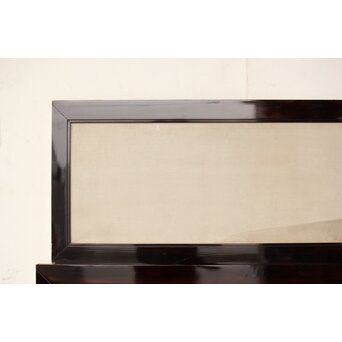 倣 松村景文 黒枠日本画欄間 鹿松 2枚1組　R0464 