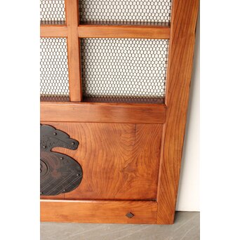 総欅 金網升格子蔵戸　W0188Y 