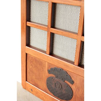 総欅 金網升格子蔵戸　W0188Y 