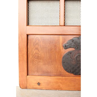 総欅 金網升格子蔵戸　W0188Y 