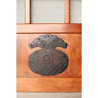 総欅 金網升格子蔵戸　W0188Y 