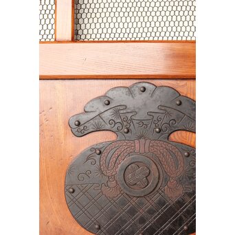 総欅 金網升格子蔵戸　W0188Y 