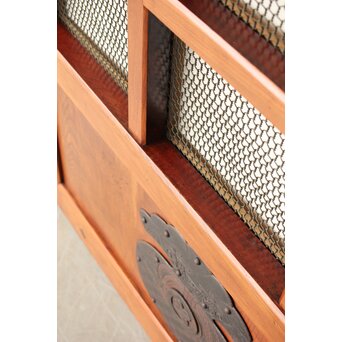 総欅 金網升格子蔵戸　W0188Y 