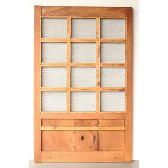 総欅 金網升格子蔵戸　W0188Y ウラ