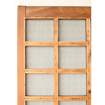 総欅 金網升格子蔵戸　W0188Y 