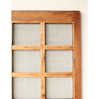 総欅 金網升格子蔵戸　W0188Y 