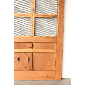 総欅 金網升格子蔵戸　W0188Y 