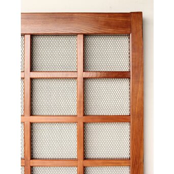 総欅 金網升格子蔵戸　W0188Y 