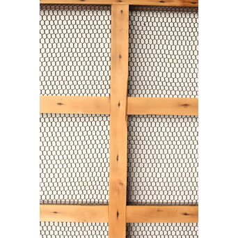 総欅 金網升格子蔵戸　W0188Y 