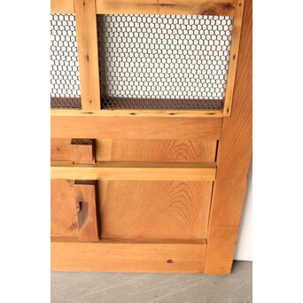 総欅 金網升格子蔵戸　W0188Y 