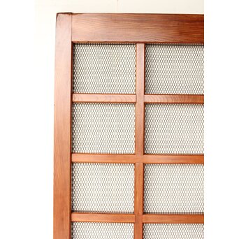 総欅 金網升格子蔵戸　W0188Y 